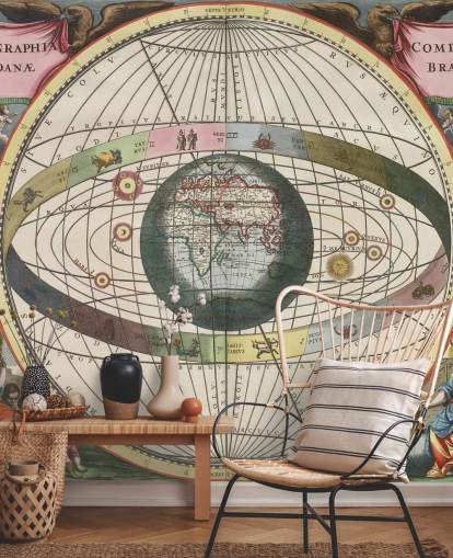 mural astronómico personalizado llamado Scenography of the World's Construction para oficinas domésticas mural astronómico personalizado llamado Scenography of the World's Construction para oficinas domésticas