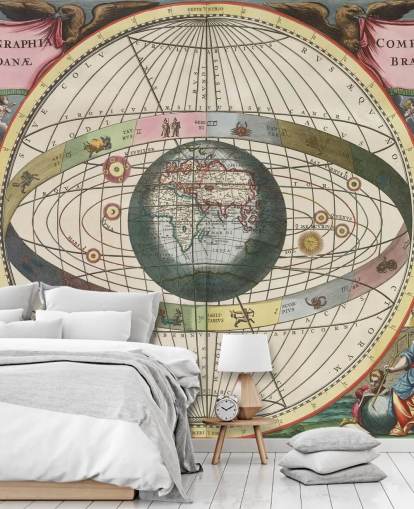 murale astronomico personalizzato chiamato Scenography of the World's Construction per uffici domestici murale astronomico personalizzato chiamato Scenography of the World's Construction per uffici domestici