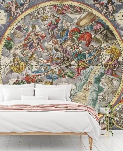 mural personalizable de atlas estelar llamado Segundo hemisferio del firmamento estrellado cristianizado