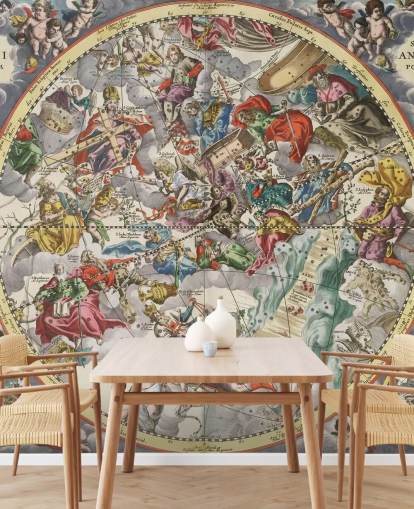 mural personalizable de atlas estelar llamado Segundo hemisferio del firmamento estrellado cristianizado