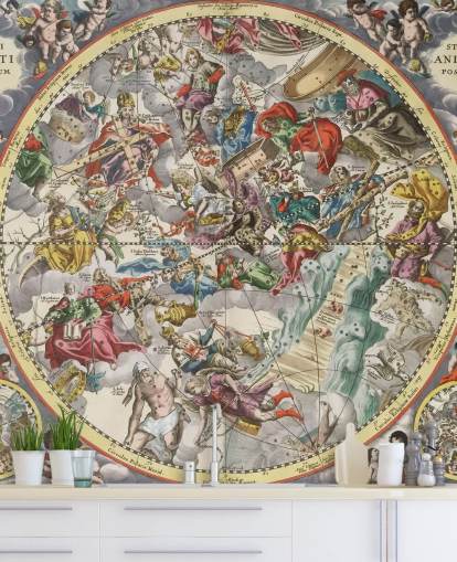 mural personalizable de atlas estelar llamado Segundo hemisferio del firmamento estrellado cristianizado mural personalizable de atlas estelar llamado Segundo hemisferio del firmamento estrellado cristianizado