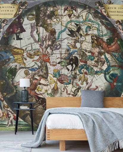 custom astronomy mural called Southern Stellar Hemisphere with Celestial and Terrestrial Spheres