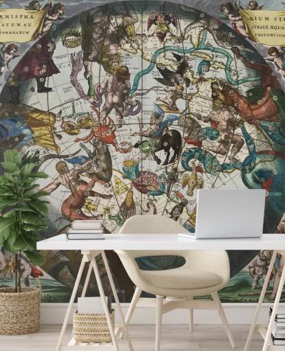 custom astronomy mural called Southern Stellar Hemisphere with Celestial and Terrestrial Spheres