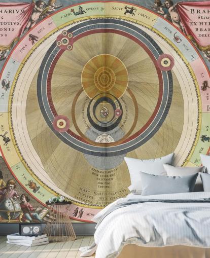 peinture murale personnalisable de l'atlas des étoiles appelée The Brahean Planisphere pour les bureaux à domicile et les espaces créatifs peinture murale personnalisable de l'atlas des étoiles appelée The Brahean Planisphere pour les bureaux à domicile et les espaces créatifs