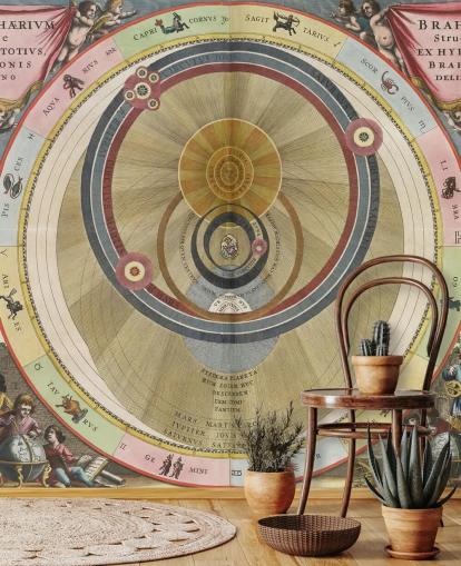 murale personalizzabile con atlante stellato chiamato The Brahean Planisphere per uffici domestici e spazi creativi