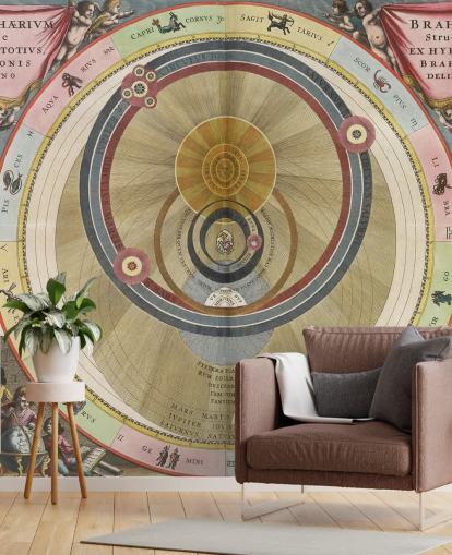 tilpassbart stjernetatlasveggmaleri kalt The Brahean Planisphere for hjemmekontorer og kreative rom