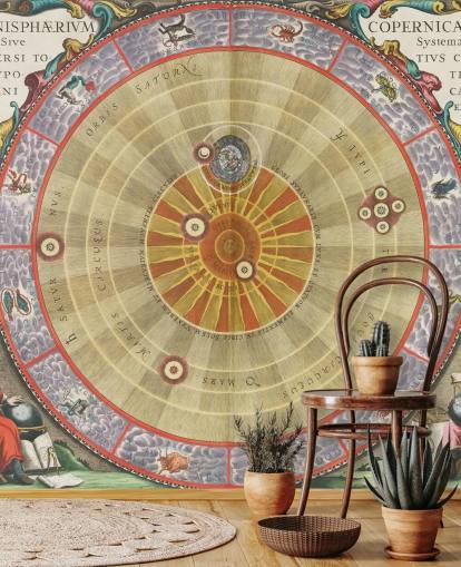 brugerdefineret astronomi vægmaleri kaldet The Copernican Planisphere til hjemmekontorer og kreative rum brugerdefineret astronomi vægmaleri kaldet The Copernican Planisphere til hjemmekontorer og kreative rum