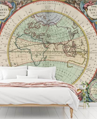 mural de mapa antiguo personalizado llamado El hemisferio del Viejo Mundo para oficinas domésticas, escuelas y más mural de mapa antiguo personalizado llamado El hemisferio del Viejo Mundo para oficinas domésticas, escuelas y más