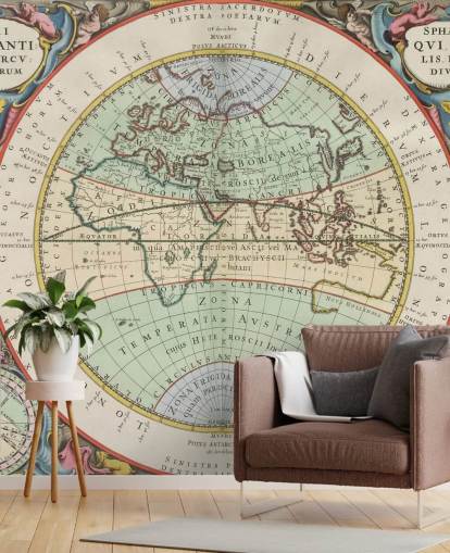 mural de mapas antigos personalizado chamado O Hemisfério do Velho Mundo para residências, escritórios, escolas e muito mais mural de mapas antigos personalizado chamado O Hemisfério do Velho Mundo para residências, escritórios, escolas e muito mais