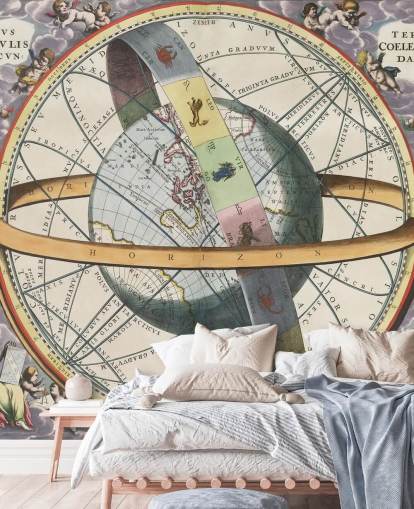 mural de atlas estelar personalizable llamado The Location of the Earth para oficinas en casa