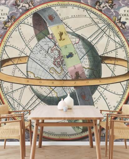 mural de atlas estelar personalizável chamado The Location of the Earth para escritórios domésticos