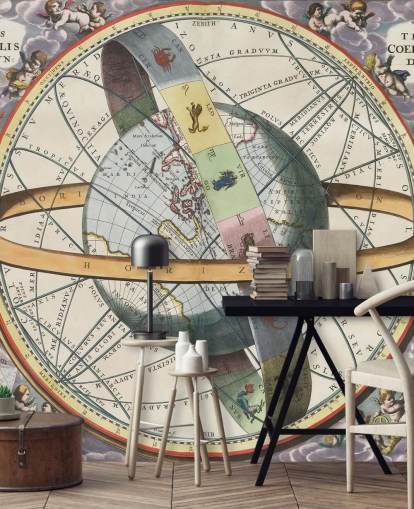 personalisierbares Sternatlas-Wandbild mit dem Titel The Location of the Earth für Heimbüros