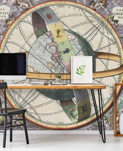 personalisierbares Sternatlas-Wandbild mit dem Titel The Location of the Earth für Heimbüros