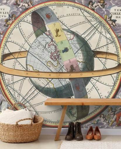 personalisierbares Sternatlas-Wandbild mit dem Titel The Location of the Earth für Heimbüros