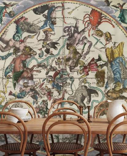 peinture murale d'astronomie personnalisable intitulée L'hémisphère stellaire nord de l'Antiquité