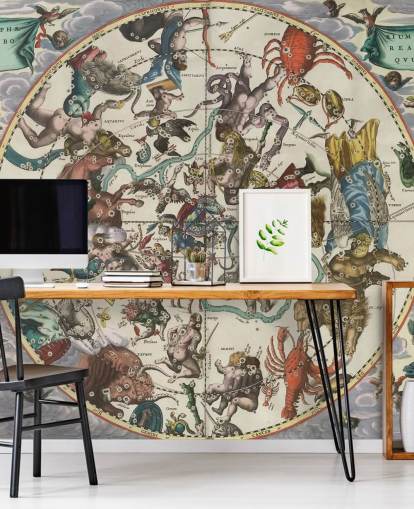 anpassbares Astronomie-Wandbild mit dem Titel Die nördliche stellare Hemisphäre der Antike