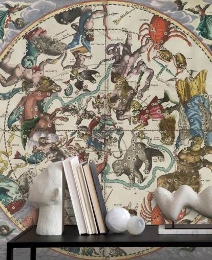 murale astronomico personalizzabile chiamato L'emisfero stellare settentrionale dell'antichità