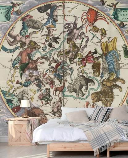 mural astronómico personalizable llamado El hemisferio estelar norte de la antigüedad mural astronómico personalizable llamado El hemisferio estelar norte de la antigüedad