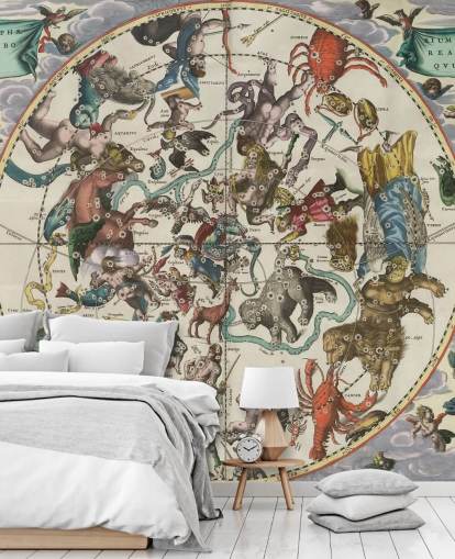 mural astronómico personalizable llamado El hemisferio estelar norte de la antigüedad mural astronómico personalizable llamado El hemisferio estelar norte de la antigüedad