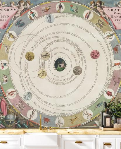 murale personalizzato con mappa stellare chiamato The Planisphere of Aratus per uffici domestici e spazi educativi murale personalizzato con mappa stellare chiamato The Planisphere of Aratus per uffici domestici e spazi educativi