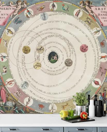 individuelles Sternkarten-Wandbild mit dem Titel Die Planisphäre von Aratus für Heimbüros und Bildungsräume individuelles Sternkarten-Wandbild mit dem Titel Die Planisphäre von Aratus für Heimbüros und Bildungsräume