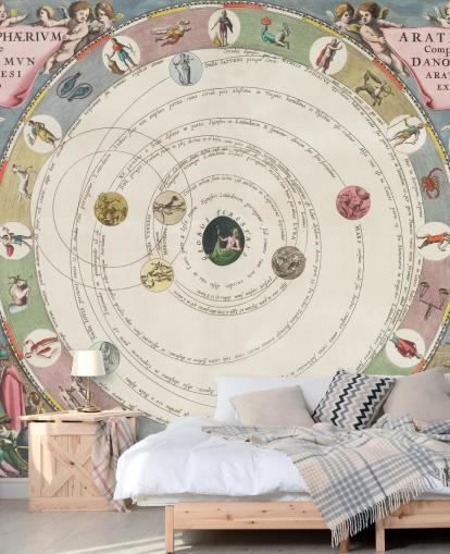 individuelles Sternkarten-Wandbild mit dem Titel Die Planisphäre von Aratus für Heimbüros und Bildungsräume