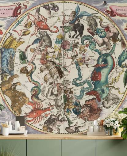 anpassbares Astronomie-Wandbild mit dem Titel Die südliche stellare Hemisphäre der Antike