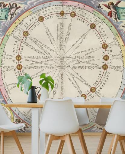 mural de mapa estelar llamado The Theory of the Sun's Motion para estudios y oficinas creativas