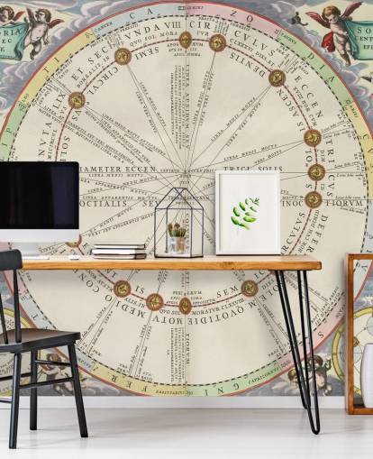 mural de mapa estelar llamado The Theory of the Sun's Motion para estudios y oficinas creativas