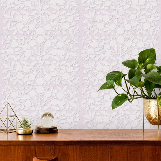 Perzik botanisch Roze behang