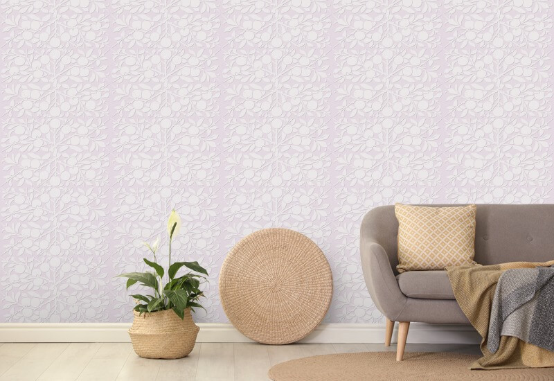 Peach Botanical Pink Wallpaper