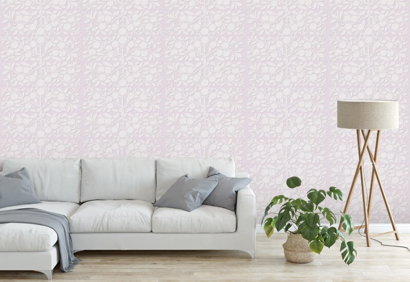 Peach Botanical Pink Wallpaper