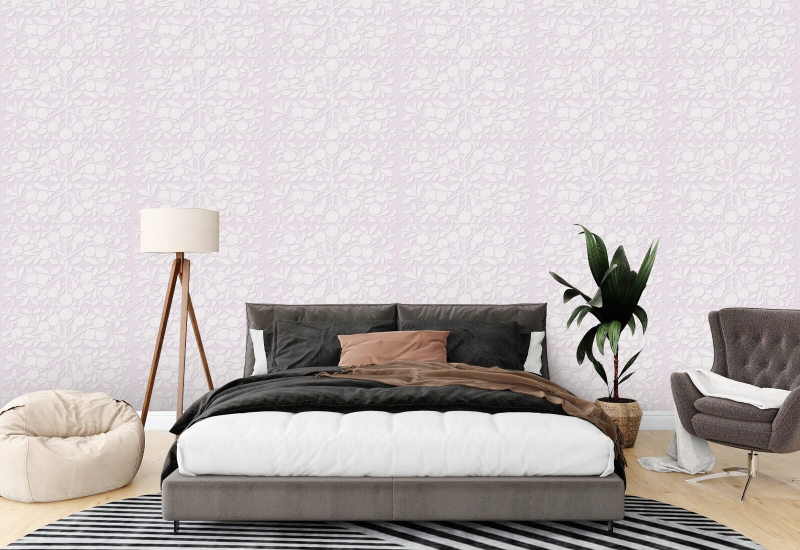 Peach Botanical Pink Wallpaper