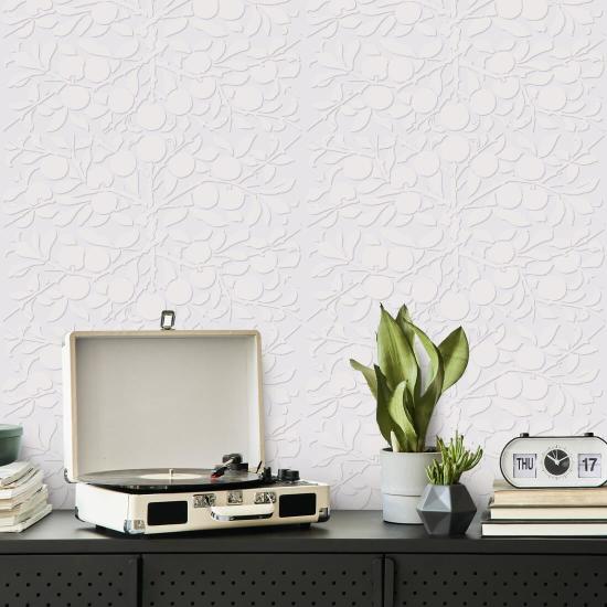 Peach Botanical Papier peint gris