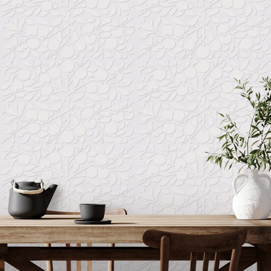 Perzik botanisch Grijs behang