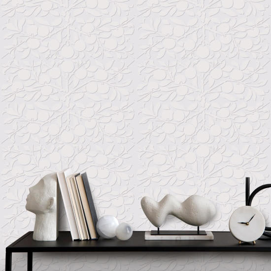 Peach Botanical Papier peint gris