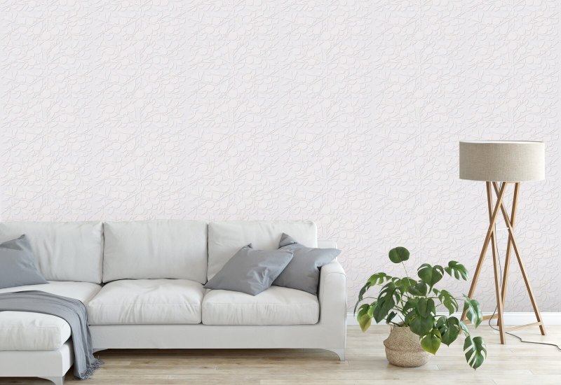 Peach Botanical Papier peint gris