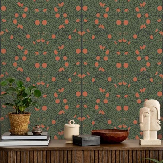 Arbusto laranja Papel de parede floral da floresta
