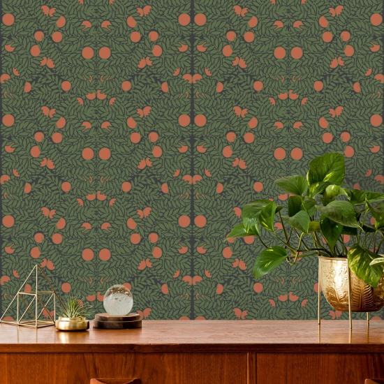 Orange busk Forest Floral Baggrund