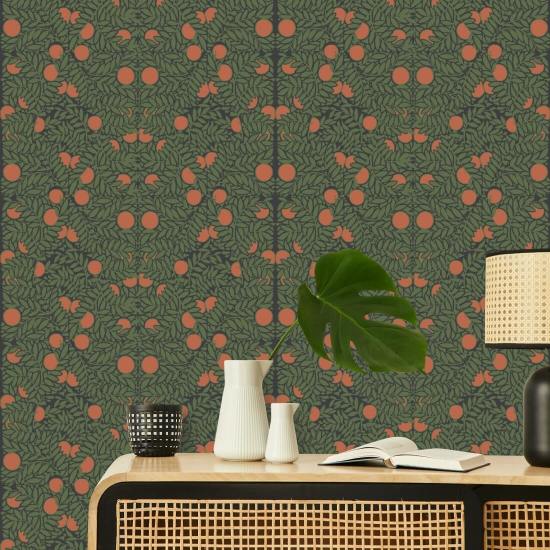 Oransje busk Forest Floral Bakgrunn