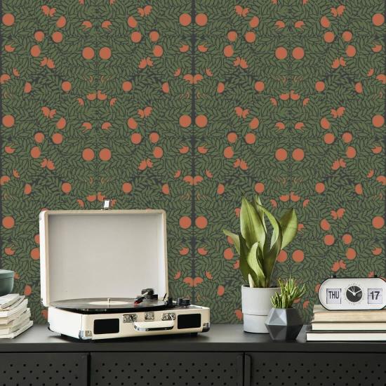 Oransje busk Forest Floral Bakgrunn