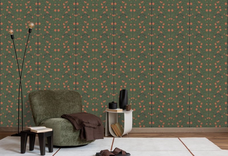 Oransje busk Forest Floral Bakgrunn