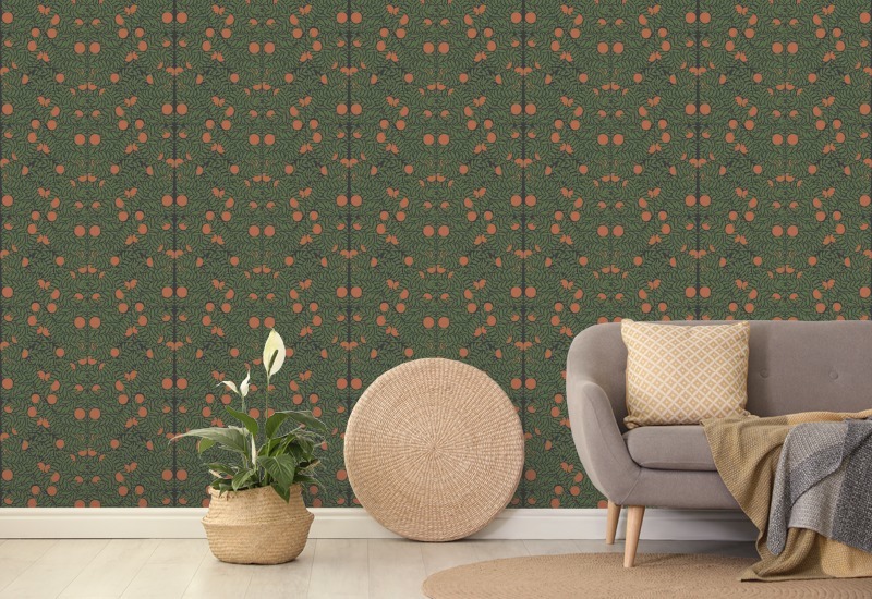 Sinaasappelstruik Bloemenbehang in het bos