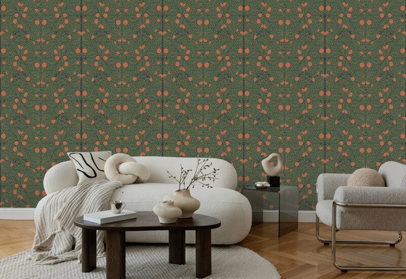 Orange busk Forest Floral Baggrund