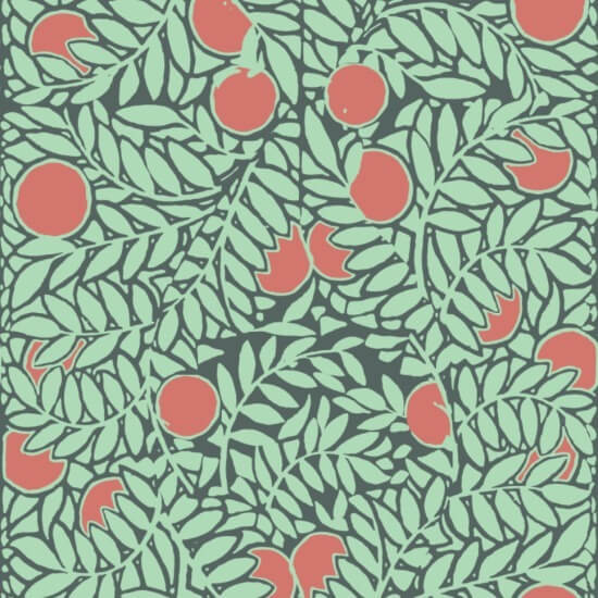 Apelsindungen Mint Coral Floral Bakgrund