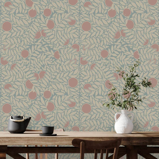 Laranjal papel de parede floral Harvest Orange