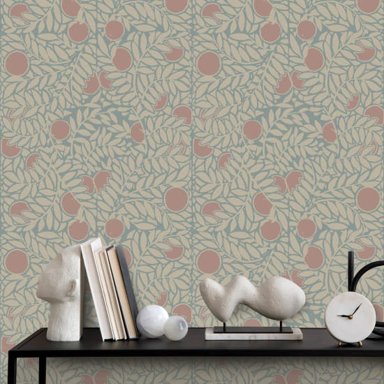 Appelsinlund Harvest Orange Floral Baggrund