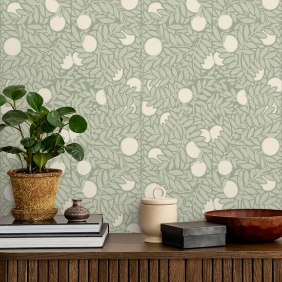 Appelsinlund Blekegrønn blomsterbakgrunn