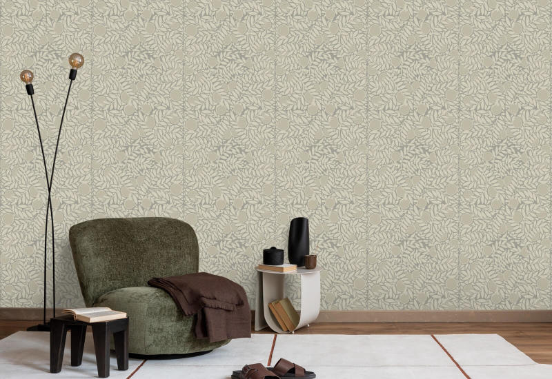 Orange Grove Walnut Floral Wallpaper