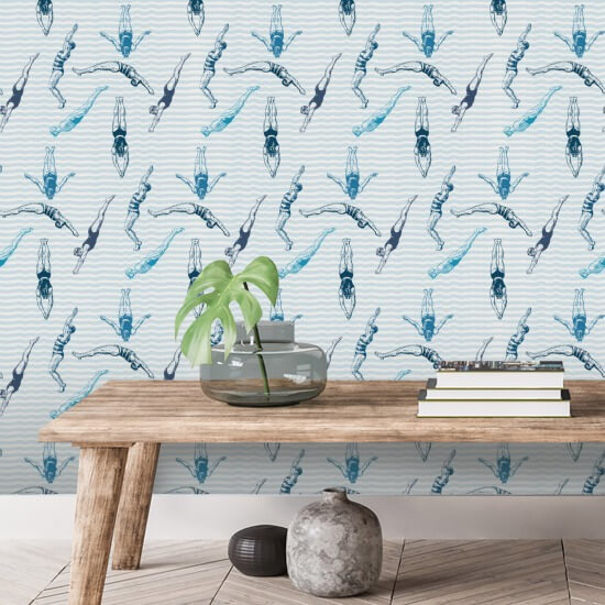 Plongeurs Papier peint The Blues